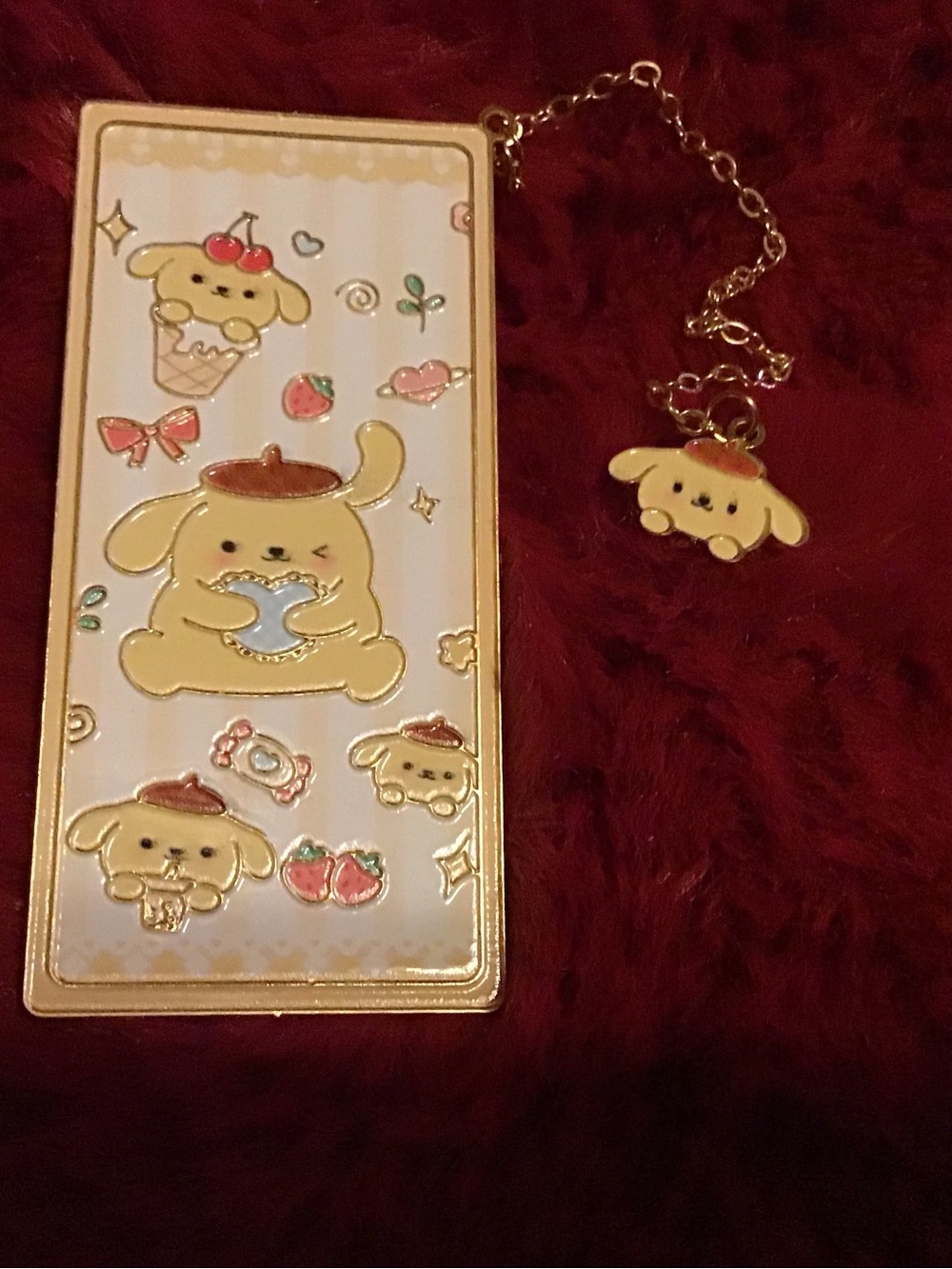 Pompompurin Yellow Character Bookmark with Charm - Cute Kids Accessory